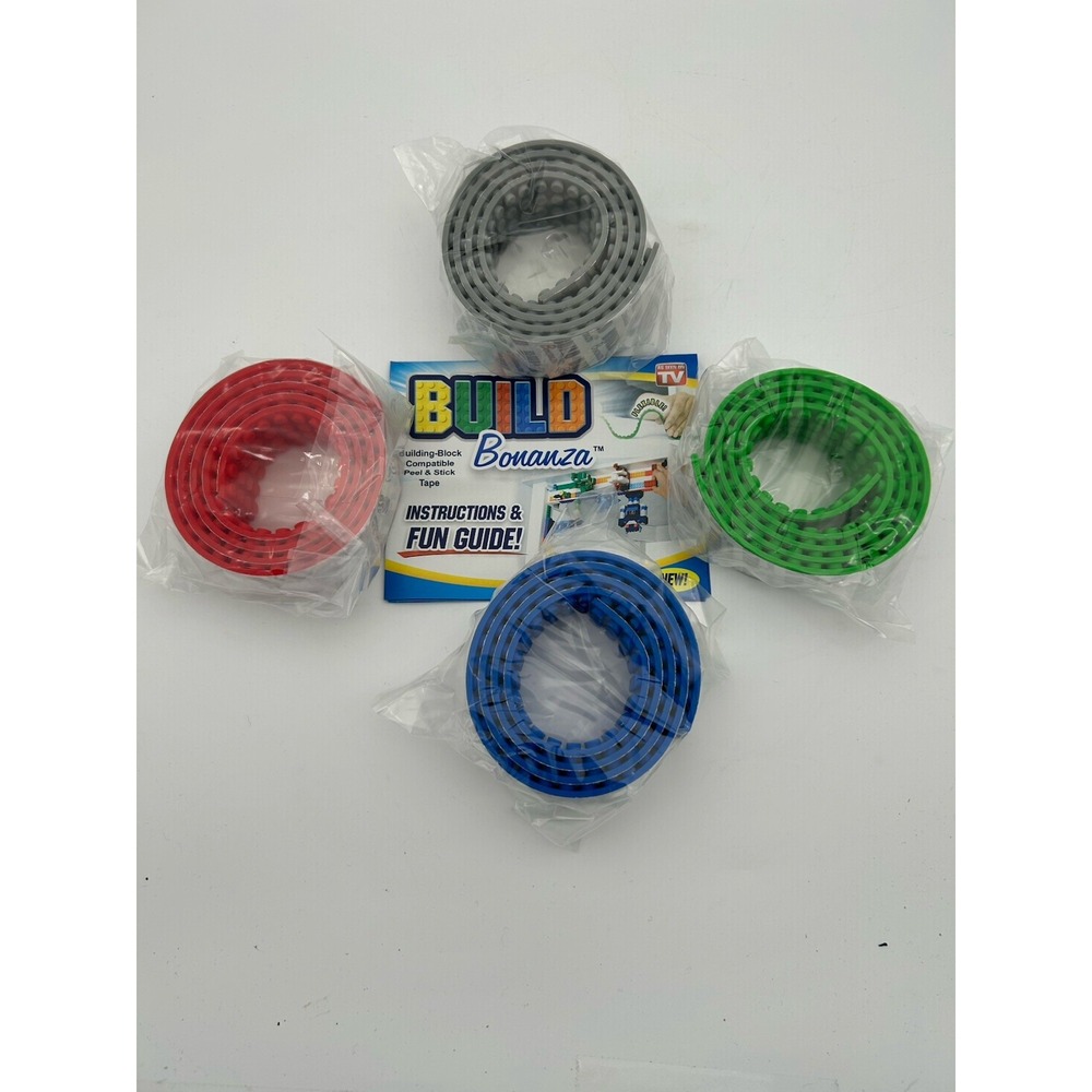 Deluxe Build Bonanza Building Block Tape 4 Colors 3ft Each 4 Blocks Wide‎